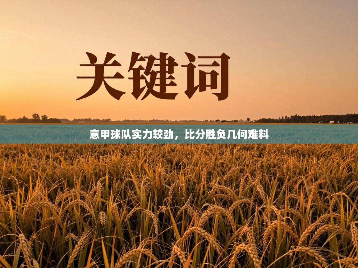 意甲球队实力较劲，比分胜负几何难料